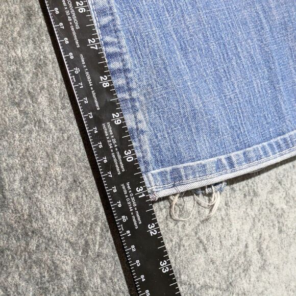 Plastic by GLY Bootcut Jeans Women's Size 26 Made in USA Y2K Distressed Stitched - Picture 5 of 11